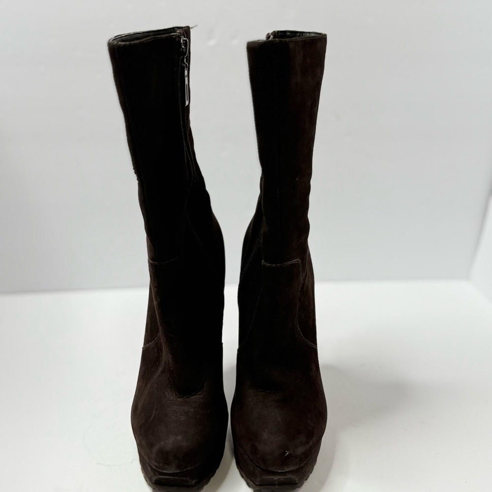 SCHUTZ Brown Suede Platform Heeled Boots Size 6 - Picture 5 of 5